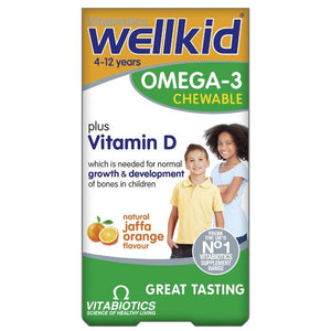 Vitabiotics - Wellkid Omega-3 Chewable (Orange), 60 Capsules
