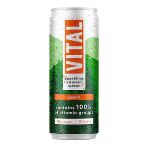 Vital Drinks - Sparkling Peach Vitamin Water, 330ml | Pack of 12
