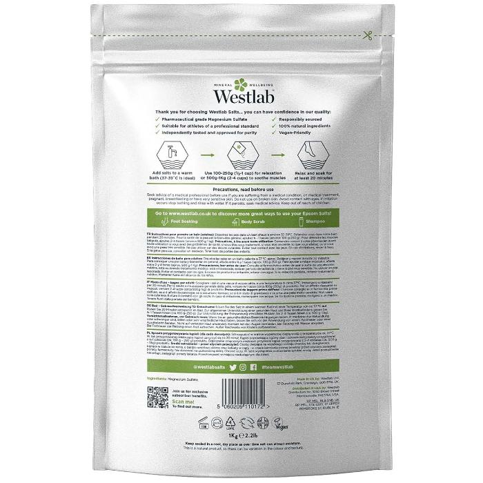Westlab - Epsom Bath Salts, 2kg - Back
