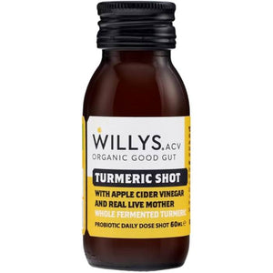 Willy's - Organic Turmeric & Black Pepper with Apple Cider Vinegar Shots, 60ml | Multiple Sizes