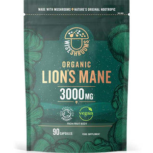 Wiseshrooms - Organic Lions Mane 3000mg, 90 Capsules