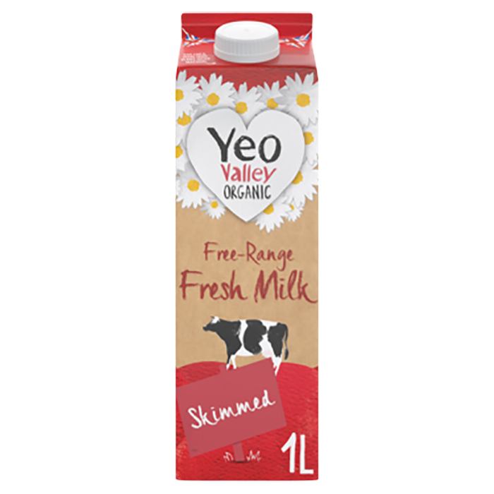 Yeo Valley - Organic Milk Skimmed, 1L - Pack of 6