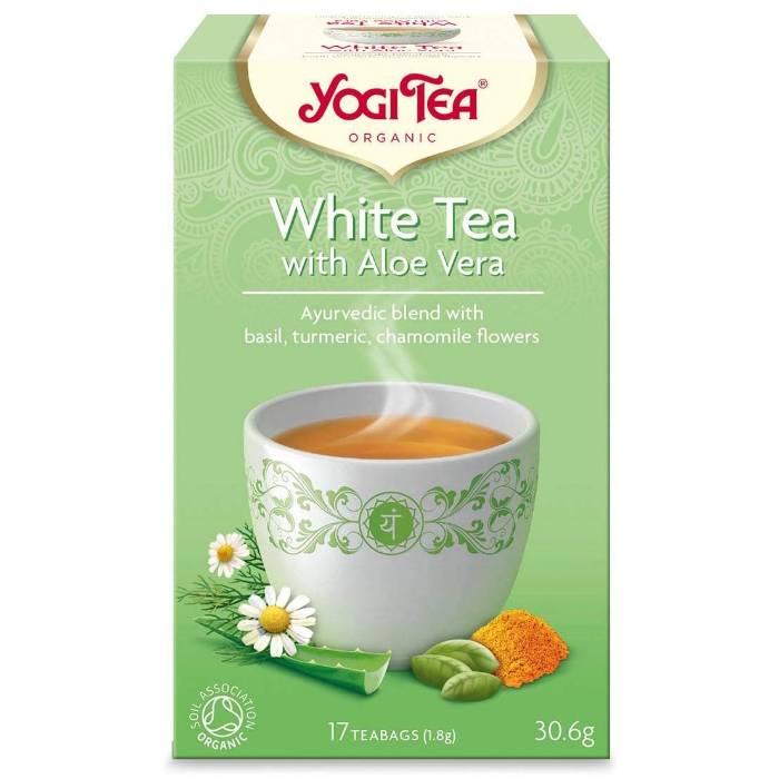 Yogi Tea White Tea with Aloe Vera, 17 Bags PlantX UK