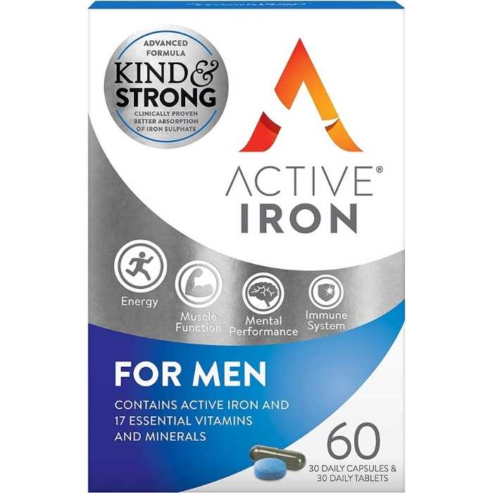 Active Iron - Active Iron & B Complex Plus For Men, 30 Capsules & 30 T ...