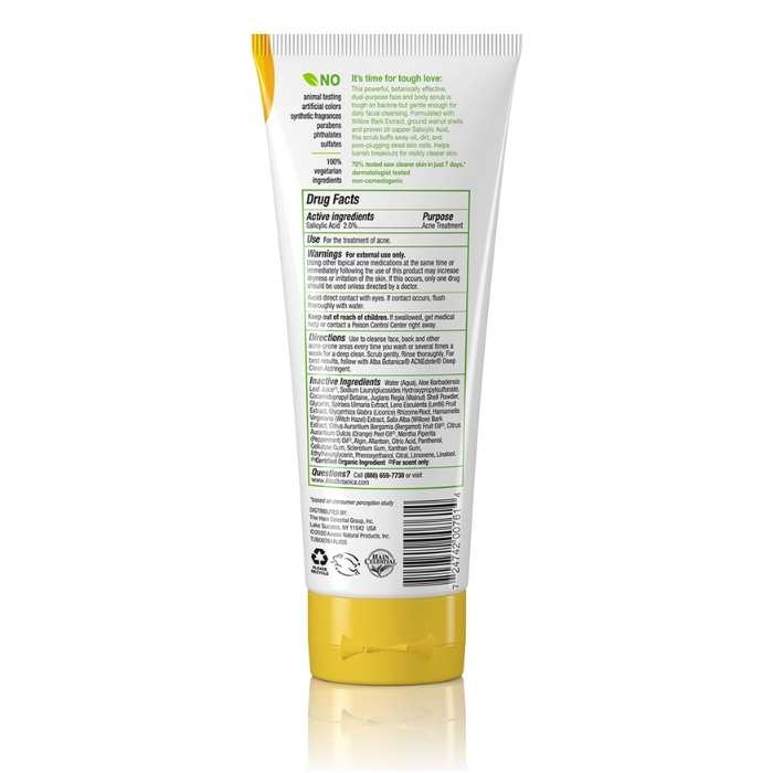 Alba Botanica - Acnedote Face & Body Scrub, 227g - back
