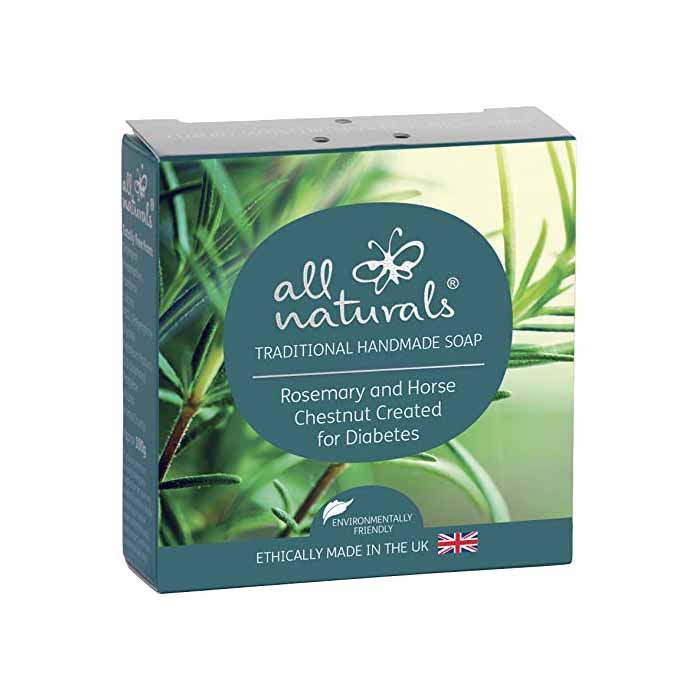 All Natural - Natural Organic Soap Bars - Rosemary & Horse Chestnut (Created for Diabetes), 100g