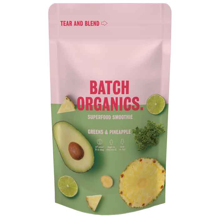 Batch Organics - Greens and Pineapple  Ready to Blend Smoothie Kits, 140g