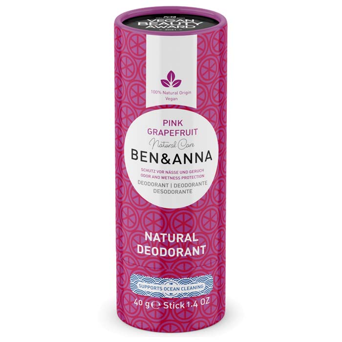 Ben & Anna - Natural Soda Deodorants Sticks - Pink Grapefruit, 40g