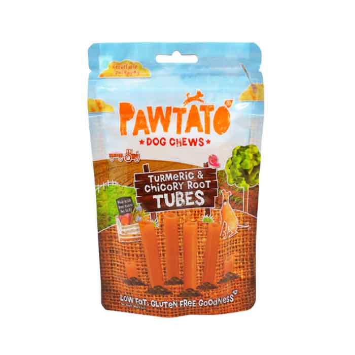 Benevo® - Pawtato® Tubes - Low Fat Dog Treats Turmeric & Chicory Root Tubes, 90g