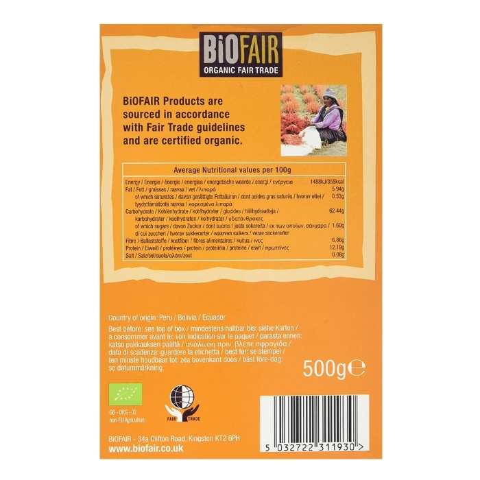Biofair - Organic Fairtrade Quinoa Grain Tricolore back