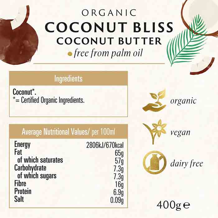Biona - Coconut Bliss Butter, 400g - backl