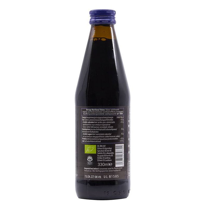 Biona - Organic Blueberry Pure Juice, 330ml - back 