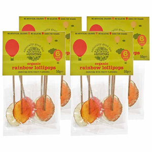 Biona - Organic Rainbow Lollipops, 6 Lollies | Pack of 16