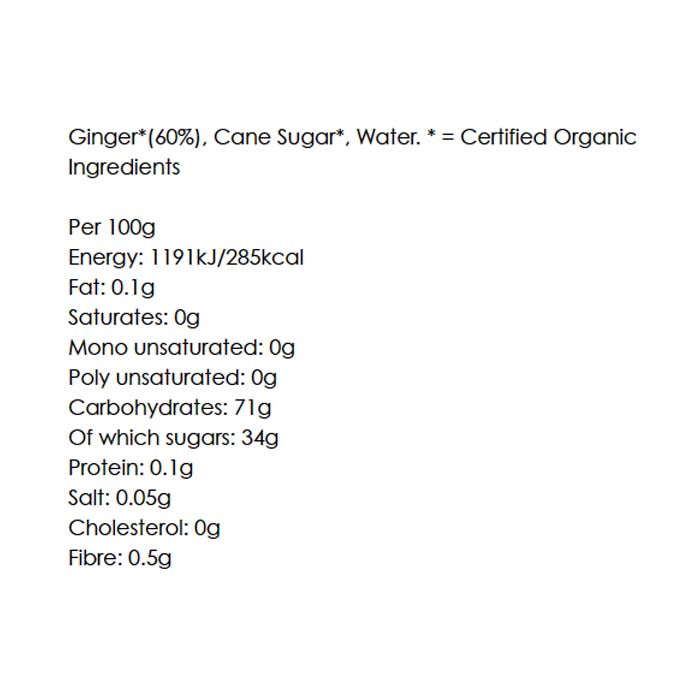 Biona - Organic Stem Ginger in Syrup, 330g - Back