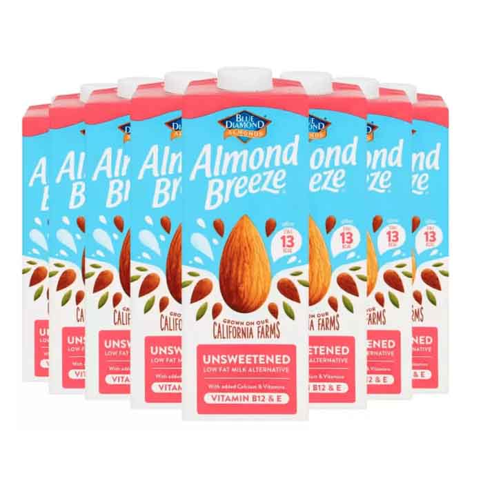 Blue Diamond - Almond Breeze Unsweetened - 8-Pack, 1L