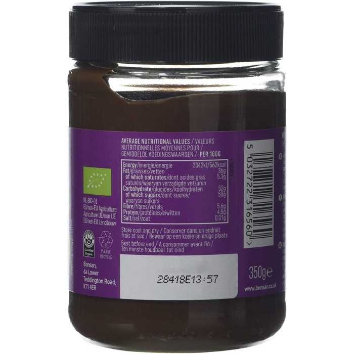 Bonsan - Organic Mylk Hazelnut Cocoa Spread, 350g back