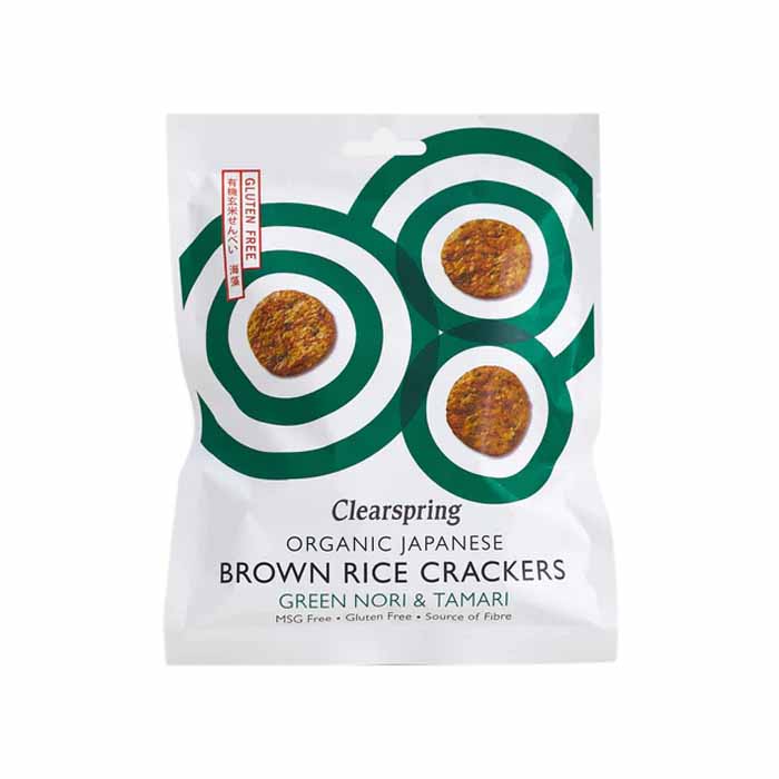 Clearspring - Organic Brown Rice Crakers - Green Nori Tamari, 40g