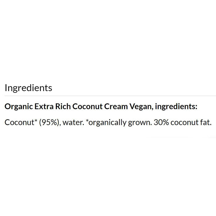 Clearspring - Organic Extra Rich Coconut Cream, 200ml - back