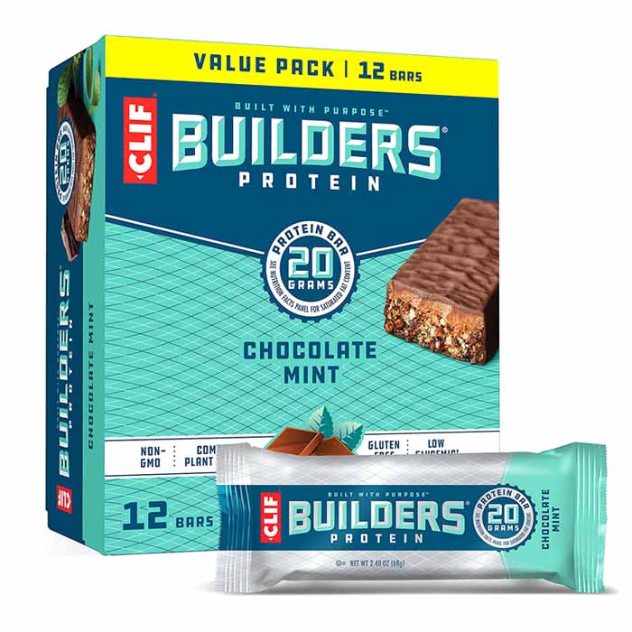 Clif Bar - Builders Protein Bars - Chocolate Mint (12-Pack), 68g