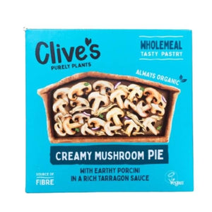 Clive's Pies - Organic Creamy Mushroom Pie, Vegan, 235g | Multiple Options