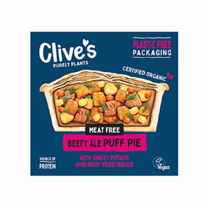 Clive's - Organic Meat-Free Beefy Ale Puff Pie, 235g | Multiple Options