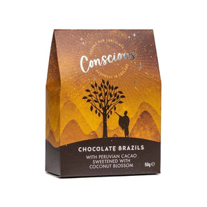 Conscious Chocolate - Chocolate Brazils, 50g | Multiple Sizes