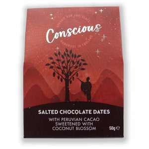 Conscious Chocolate - Salted Chocolate Dates, 50g | Multiple Sizes