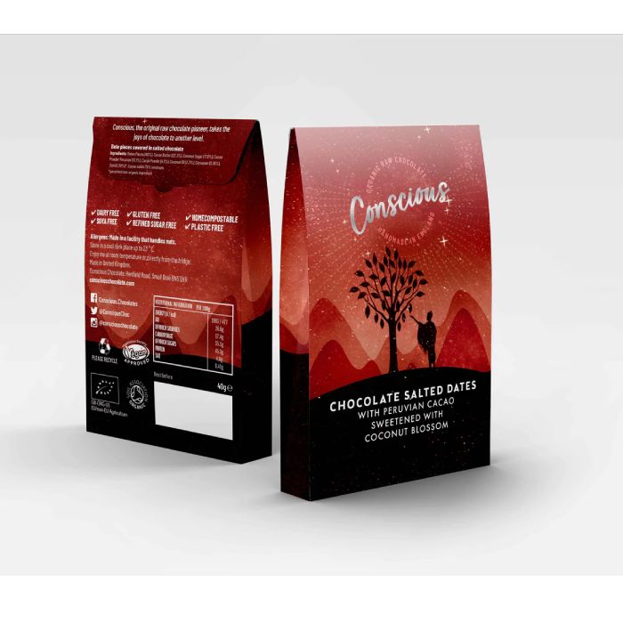 Conscious Chocolate - Salted Chocolate Dates, 50g back