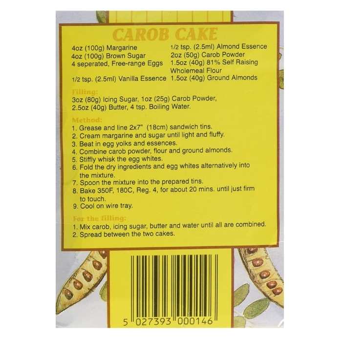 Cotswold Health Products - Carob Powder, 250g back