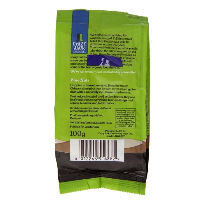 Crazy Jack - Organic Pine Nuts, 100g - Back