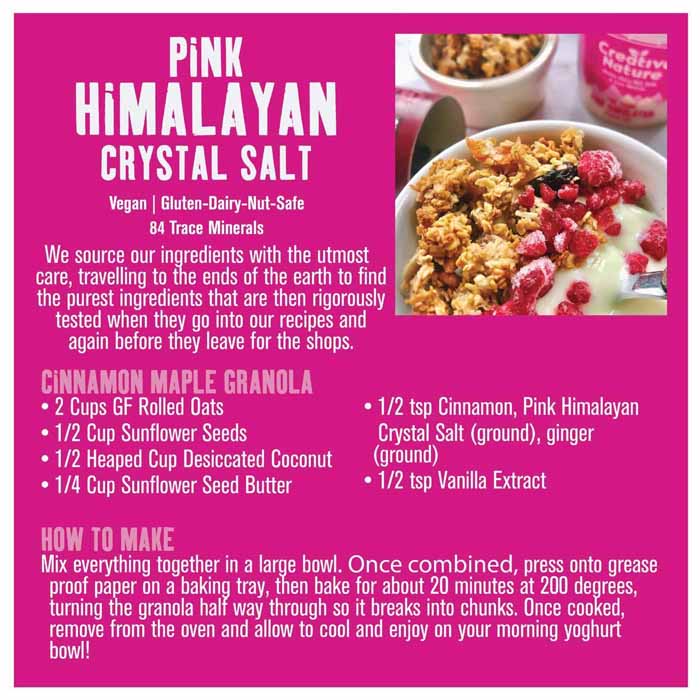 Creative Nature - Pink Himalayan Crystal Salt Fine, 300g - back