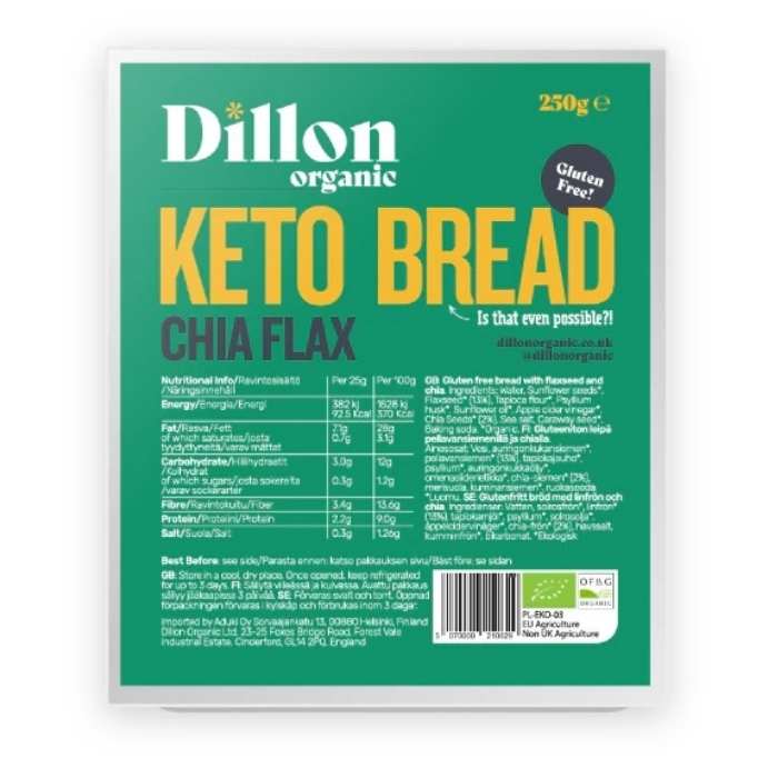 Dillon Organic - Organic Flax Keto Bread - Chia