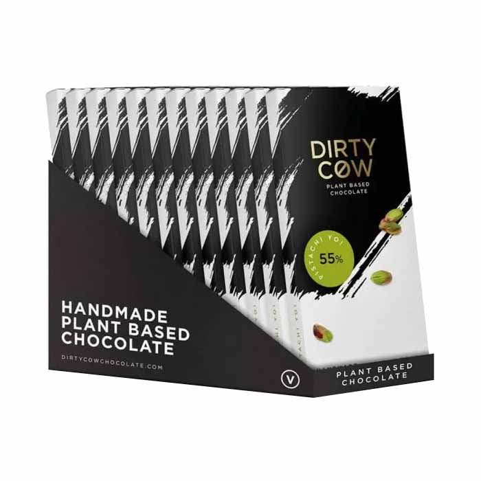 Dirty Cow Chocolate - Chocolate Bars - Pistachi Yo!, 80g - 12 pack