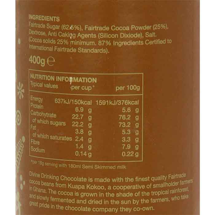 Divine - Drinking Chocolate, 400g - Back