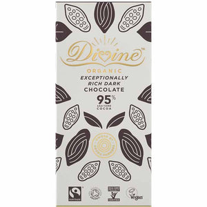 Divine - Organic 95% Dark Chocolate, 80g | Multiple Sizes