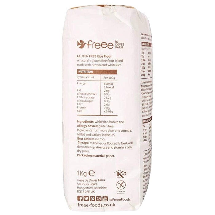Doves Farm - Brown Rice Flour,  1kg - back