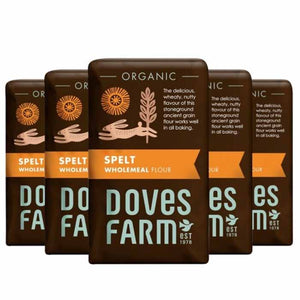 Doves Farm - Organic Spelt Wholemeal Flour, 1kg | Pack of 5