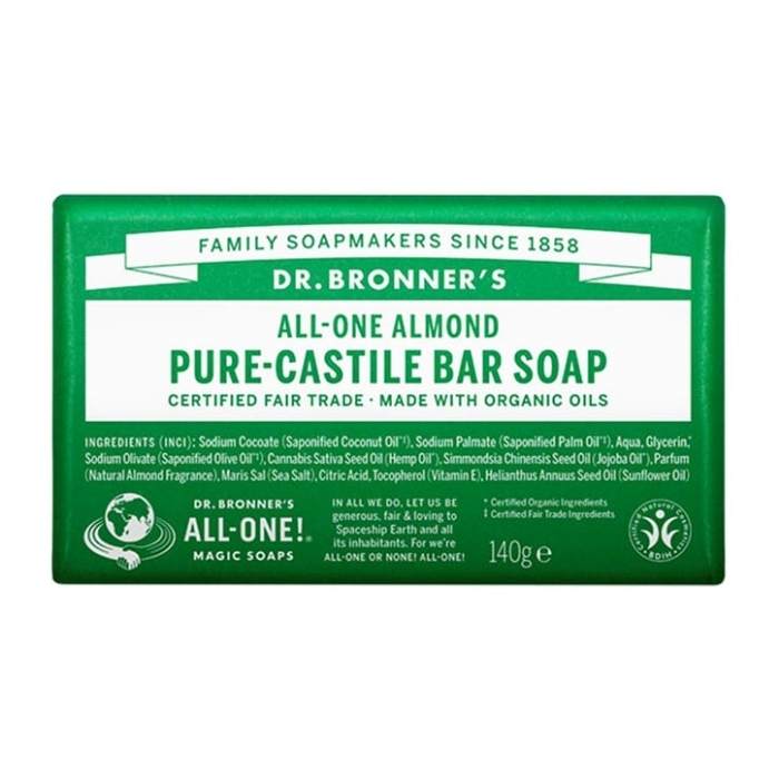 Dr. Bronner's - Pure-Castile Almond Bar Soap, 140g - front