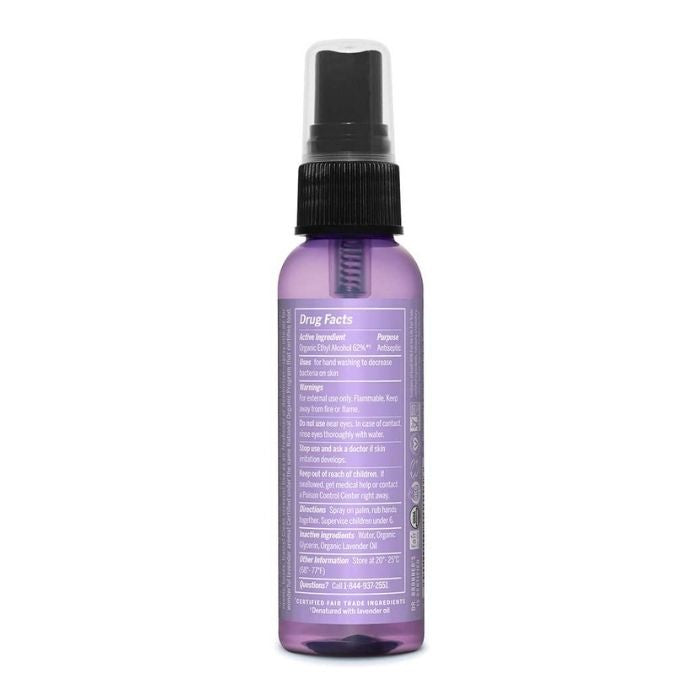 Dr Bronners - Organic Hand Sanitizer Spray Lavender, 59ml - back