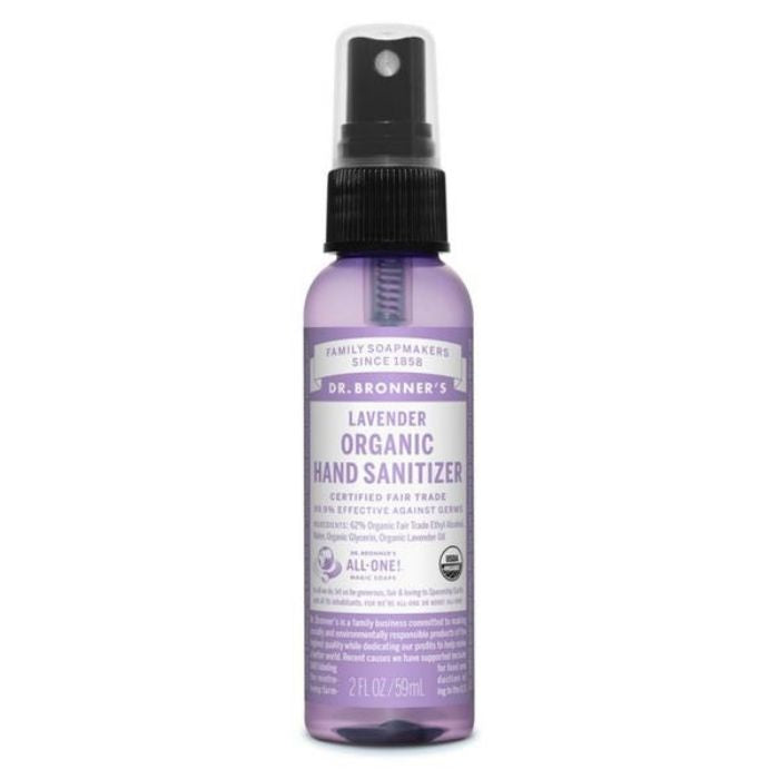 Dr Bronners - Organic Hand Sanitizer Spray Lavender, 59ml - front