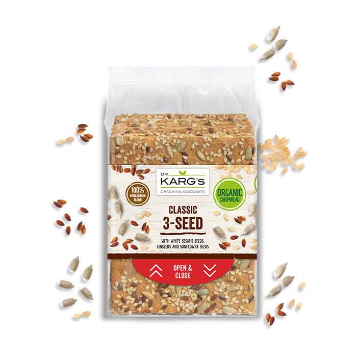 Dr Karg - Organic Classic 3 Seed Crispbreads, 200g  Pack of 8