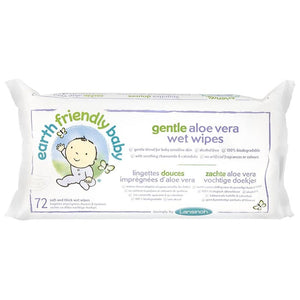 Earth Friendly Baby - Gentle Aloe Vera Wet Wipes, 72 wipes