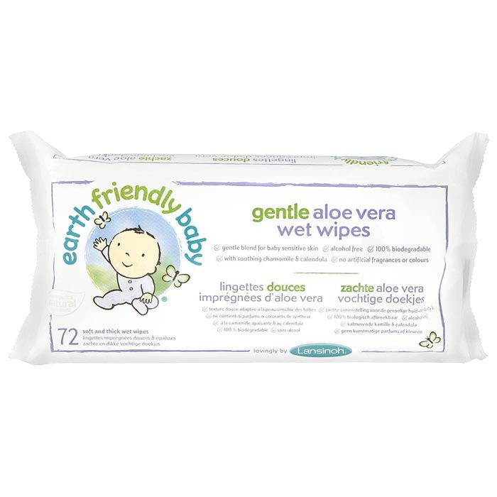 Earth Friendly Baby - Gentle Aloe Vera Wet Wipes, 72 wipes - PlantX UK