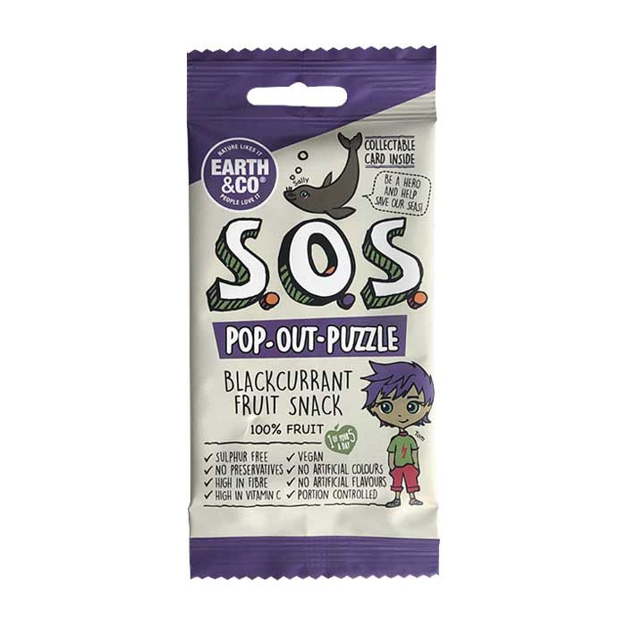 Earth & Co - SOS Pop-Out-Puzzle Fruit Snacks - Blackcurrant ,20g
