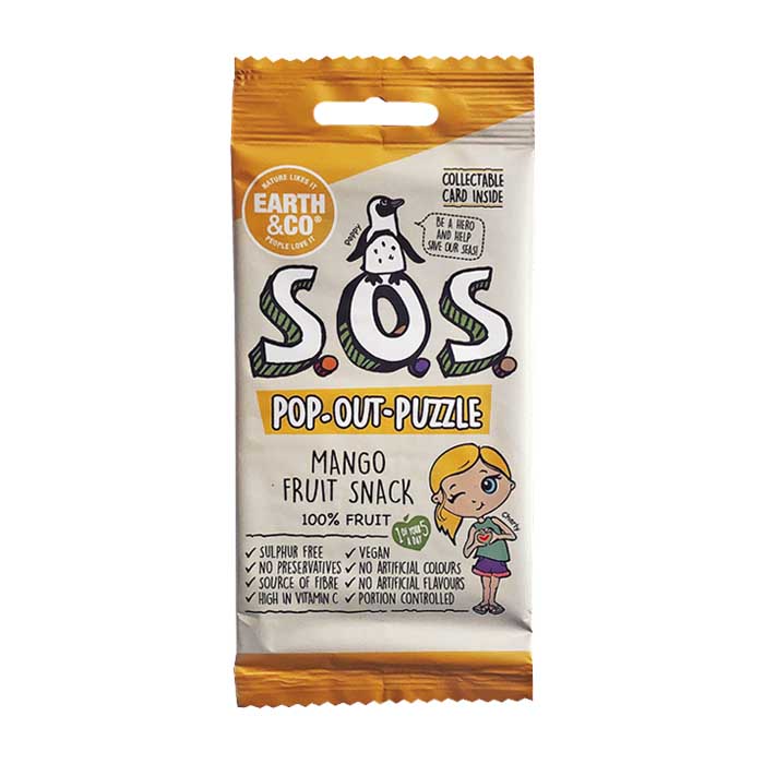 Earth & Co - SOS Pop-Out-Puzzle Fruit Snacks - Mango ,20g