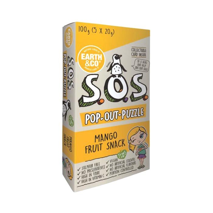 Earth & Co - SOS Pop-Out-Puzzle Fruit Snacks - Mango (5-Pack)