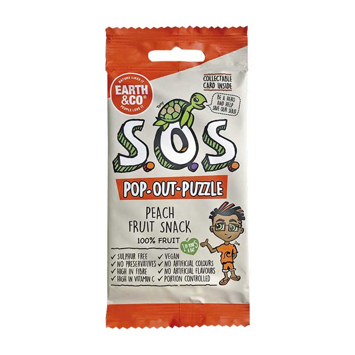 Earth & Co - SOS Pop-Out-Puzzle Fruit Snacks - Peach ,20g