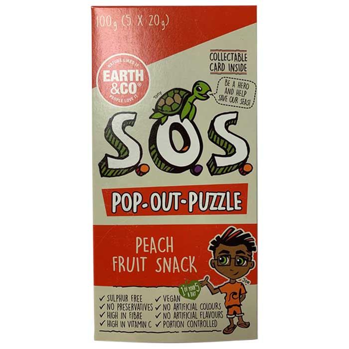 Earth & Co - SOS Pop-Out-Puzzle Fruit Snacks - Peach(5-Pack)