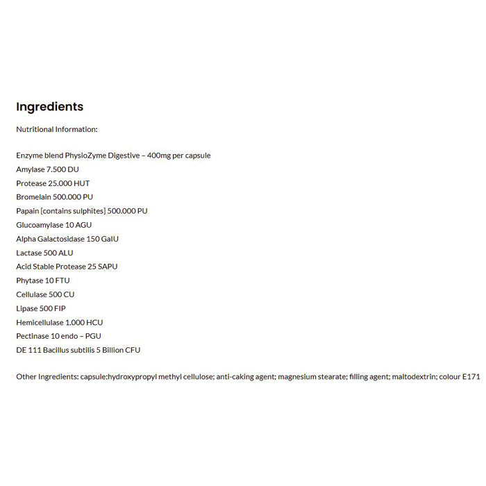 EatEnjoy - Gluten Glutalytic Digestive Enzyme Supplement, 20 Capsules - back