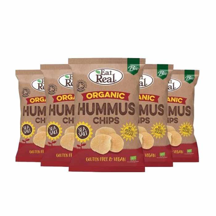 Eat Real - Organic Hummus Chips Sea Salt - 10-Pack, 100g